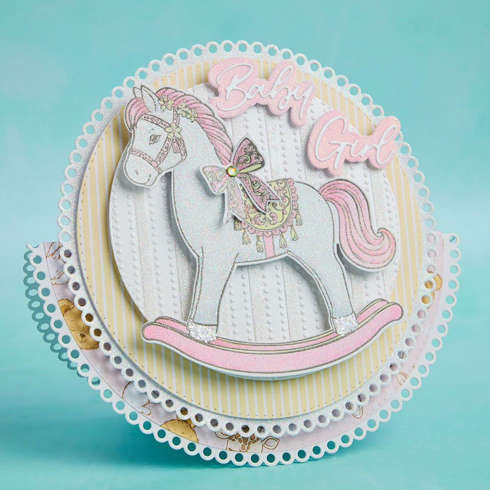 Chloe’s Creative Cards Rocking Horse Die and Stamp Set c-diest-rockh baby girl