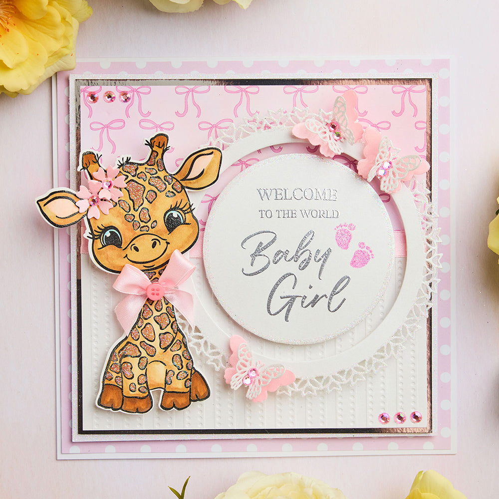 Chloe’s Creative Cards Sentiment Builder Baby Die and Stamp Set c-diest-sentbbaby baby girl