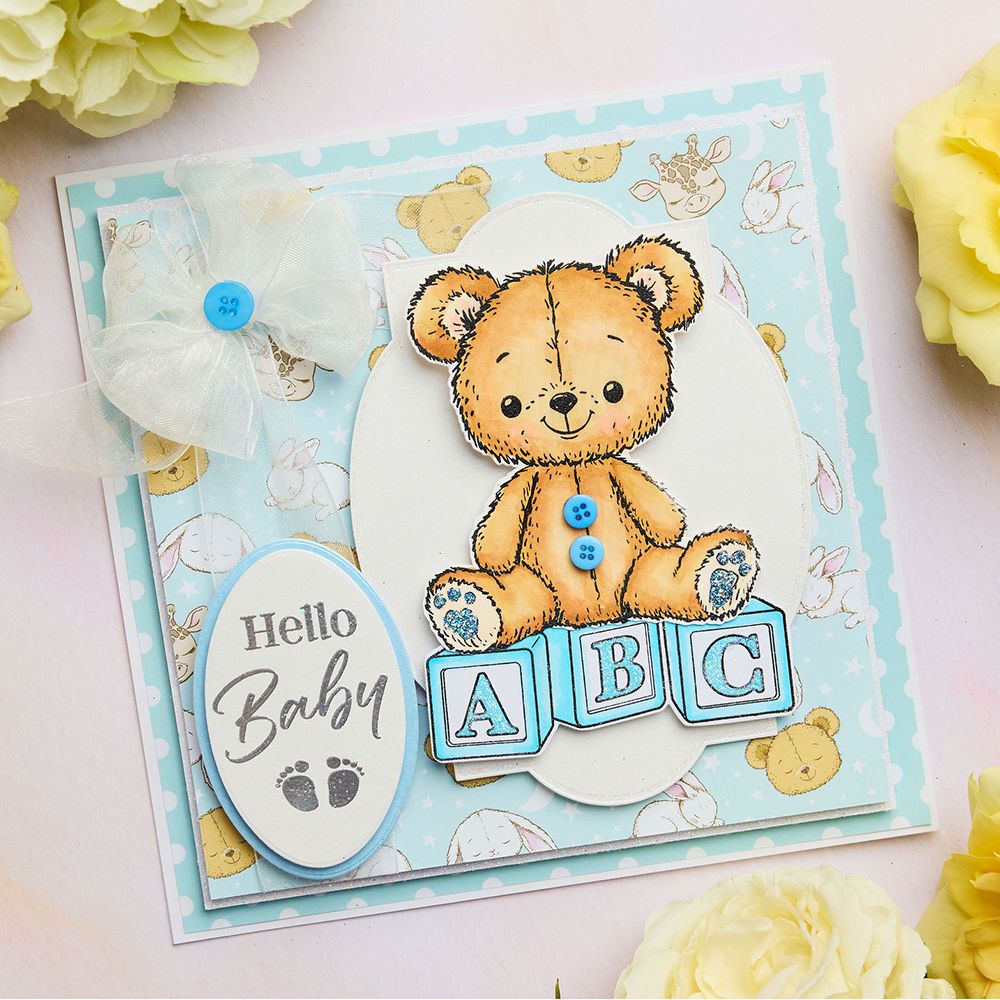 Chloe’s Creative Cards Sentiment Builder Baby Die and Stamp Set c-diest-sentbbaby hello baby