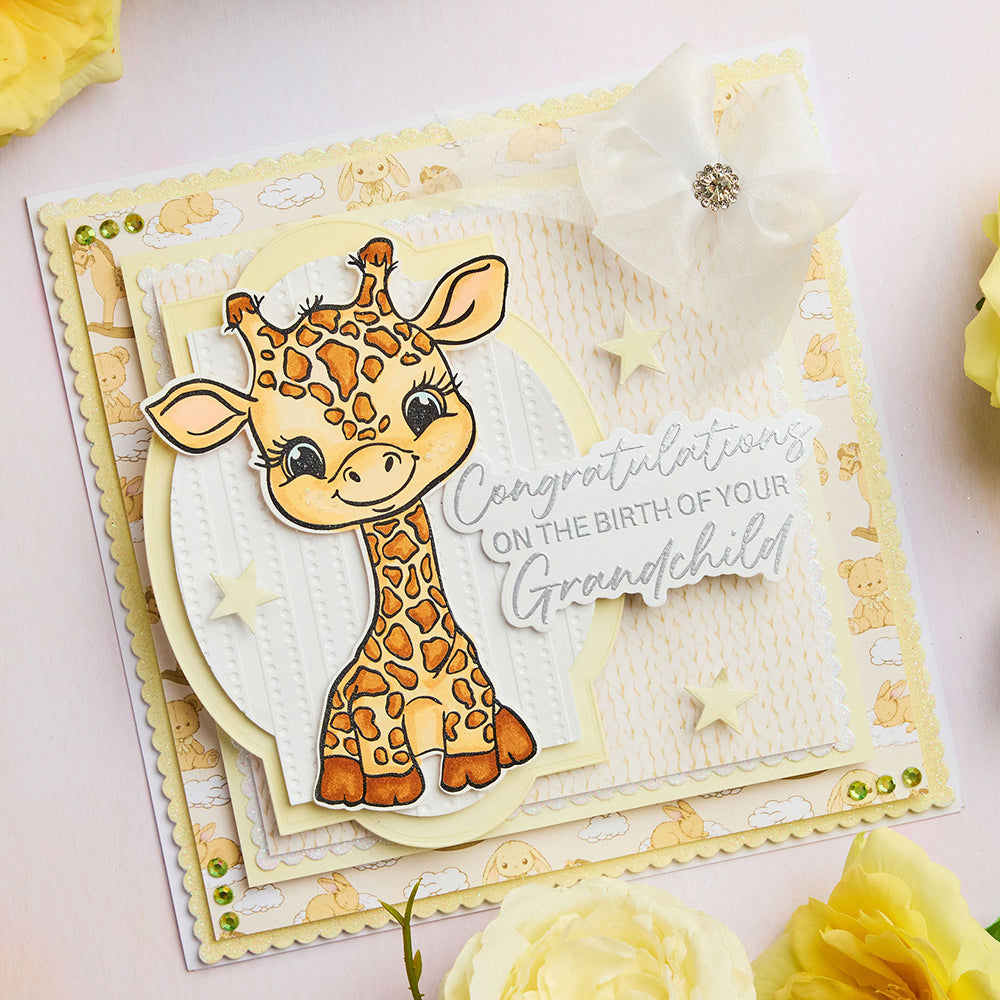 Chloe’s Creative Cards Sentiment Grandchild Die and Stamp Set c-diest-sengran giraffe