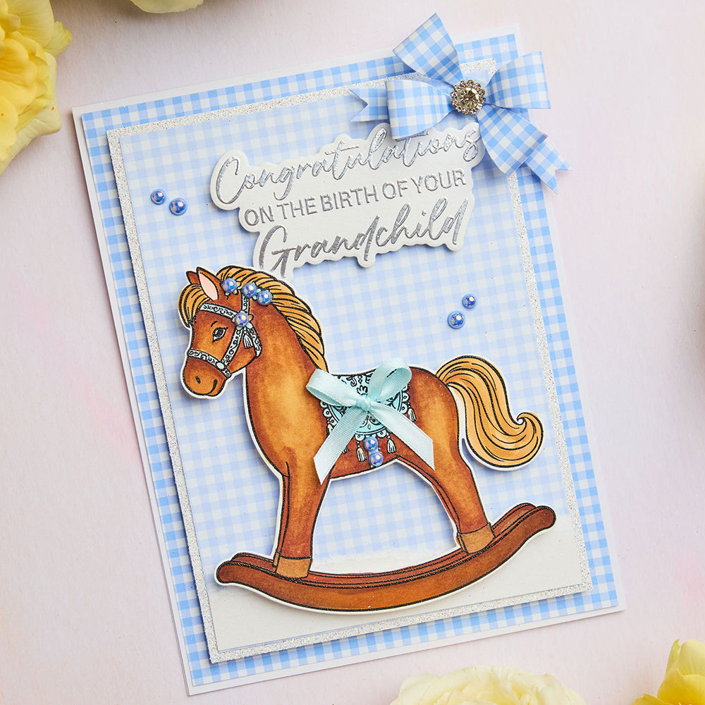 Chloe’s Creative Cards Sentiment Grandchild Die and Stamp Set c-diest-sengran rrocking horse