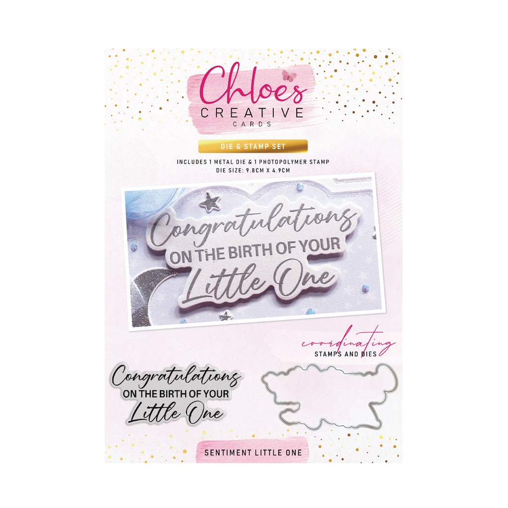 Chloe’s Creative Cards Sentiment Little One Die and Stamp Set c-diest-senlil