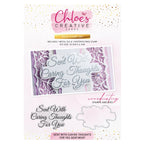 Chloe's Creative Cards Sentiment Sent with Caring Thoughts for You Stamp and Die Set c-diest-sencar