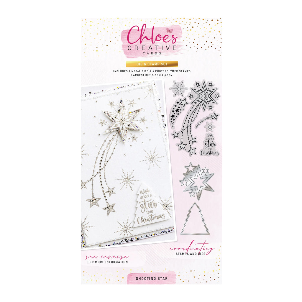 Chloe's Creative Cards Shooting Star Die and Stamp Set c-diest-shoots