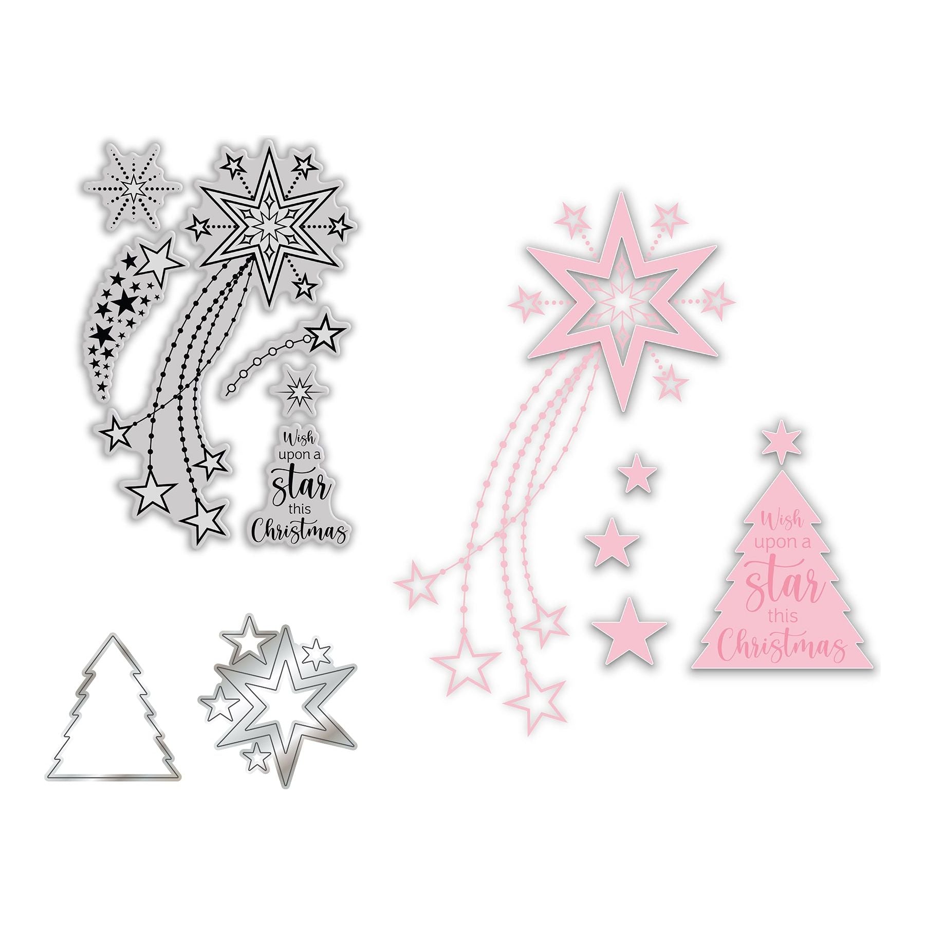 Chloe's Creative Cards Shooting Star Die and Stamp Set c-diest-shoots dies