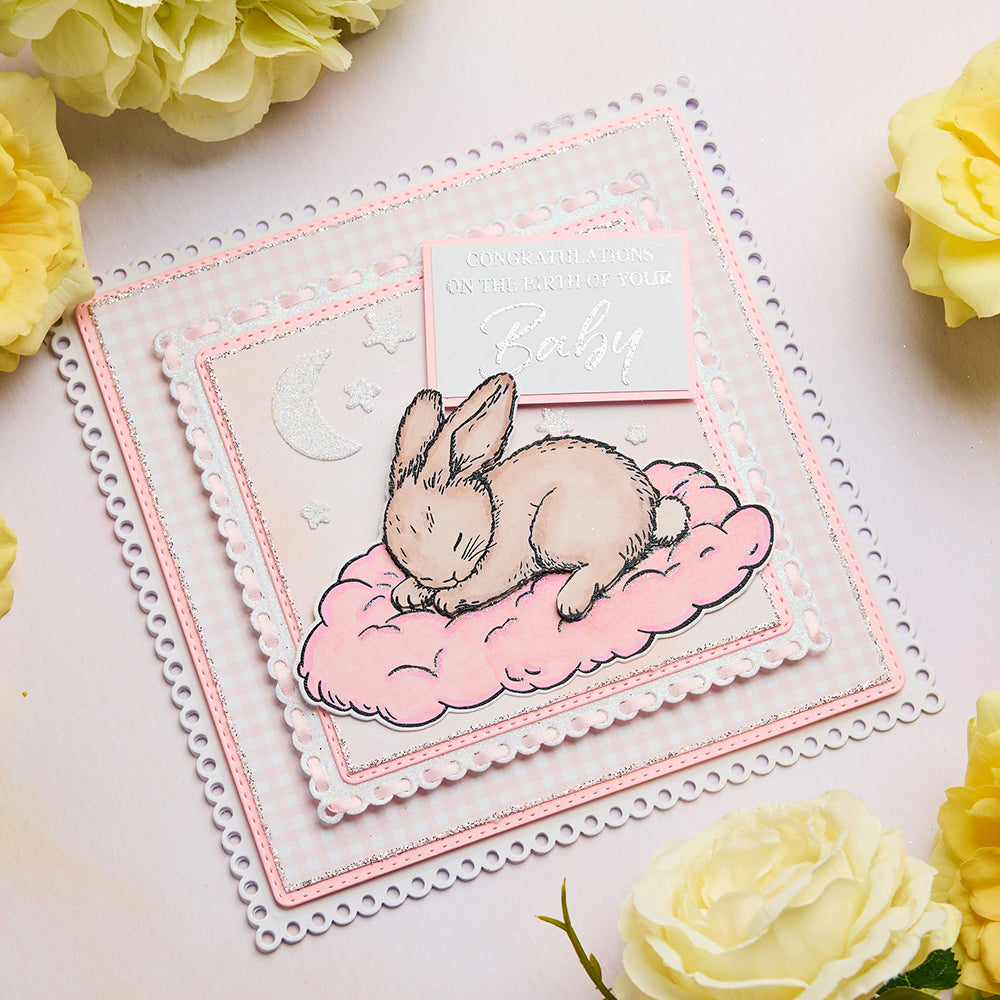 Chloe’s Creative Cards Sleeping Bunny Die and Stamp Set c-diest-babysb baby