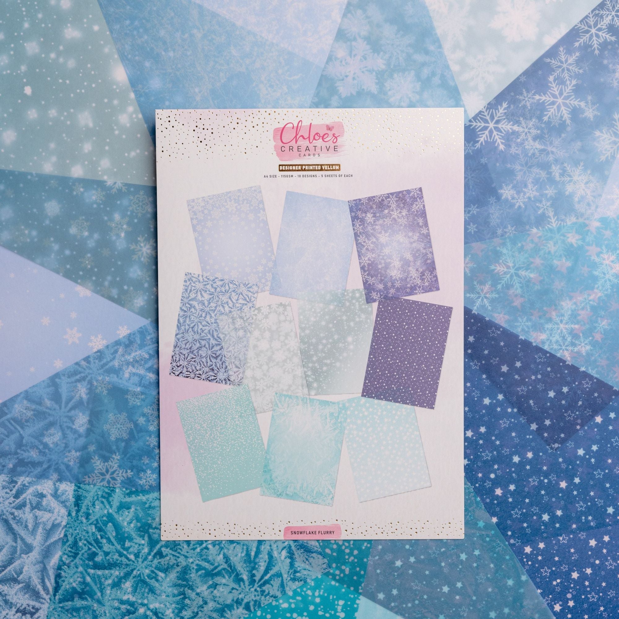 Chloe’s Creative Cards Snowflake Flurry Vellum c-pvel-snowflurr