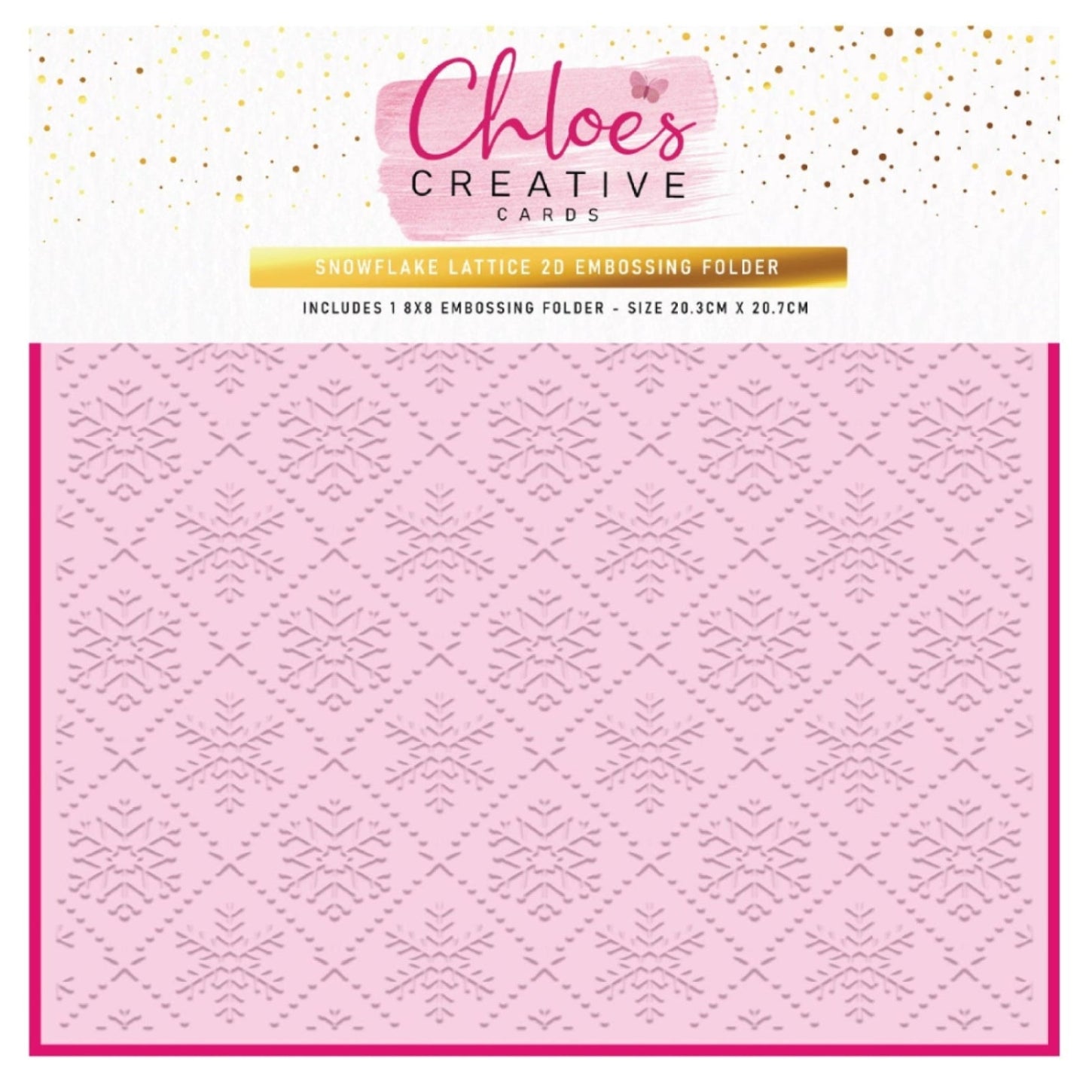 Chloe's Creative Cards Snowflake Lattice 8x8 Embossing Folder c-8emb-snowla