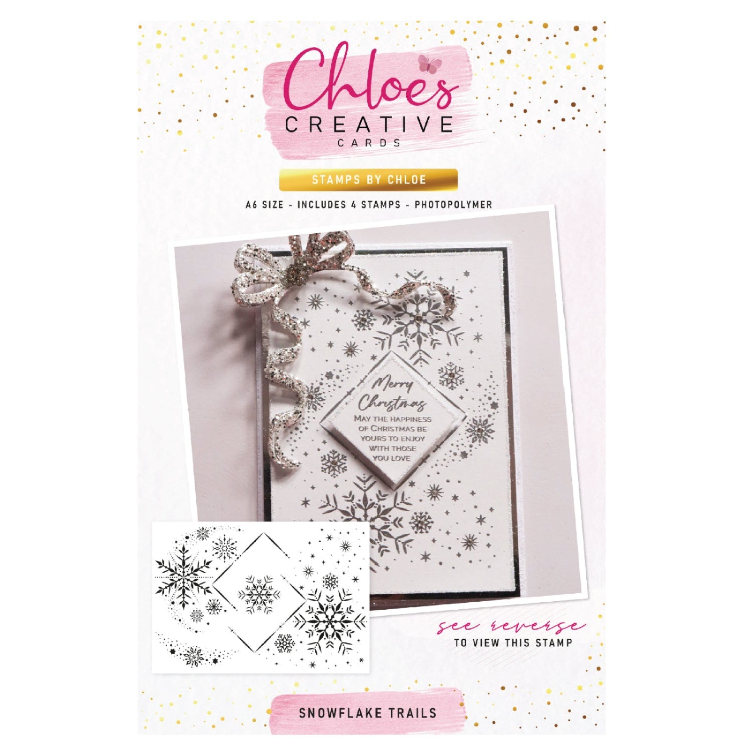 Chloe's Creative Cards Snowflake Trails Clear Stamp Set c-stam-snowt