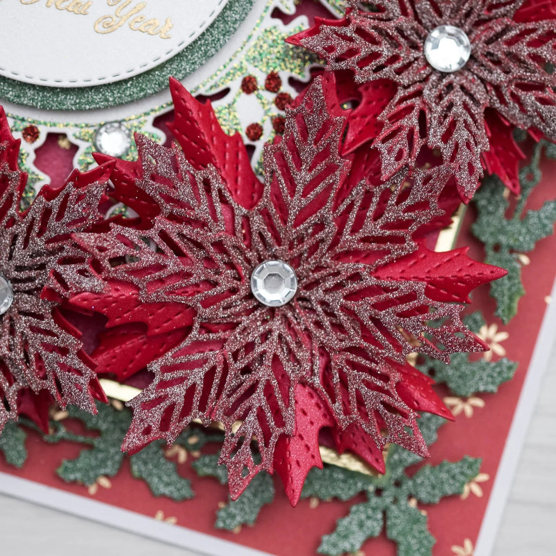 Chloe's Creative Cards Sparkelicious Glitter Stardust Red c-glit-starred flower