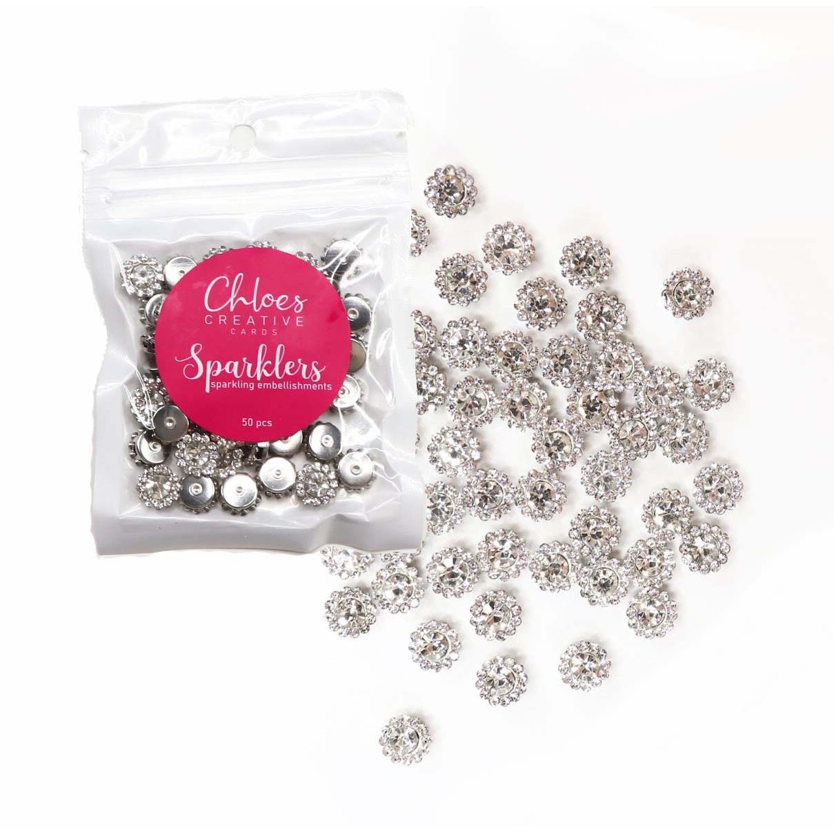 Chloe’s Creative Cards Sparklers 10mm Round Silver c-sparke-10mm