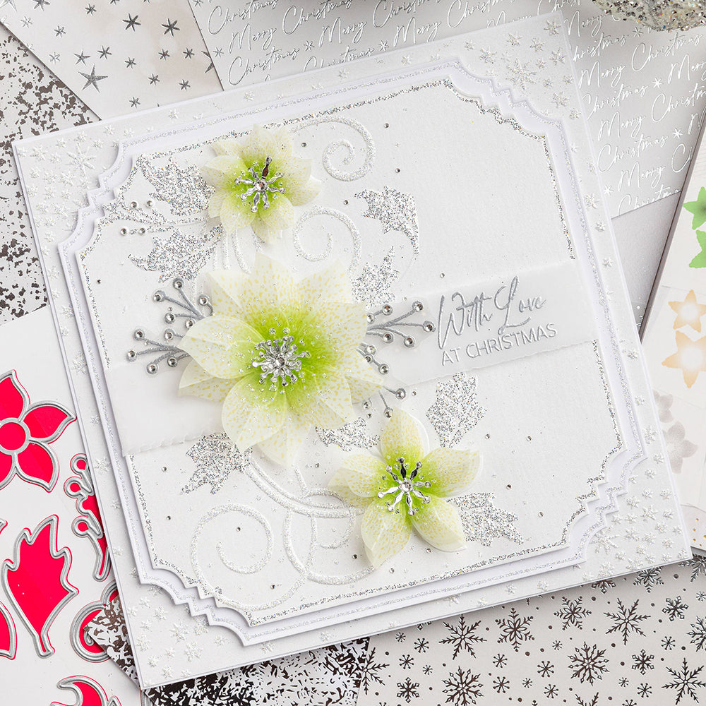 Chloe's Creative Cards Sparkling Stars 2D 8x8 Embossing Folder c-8emb-stars blooms