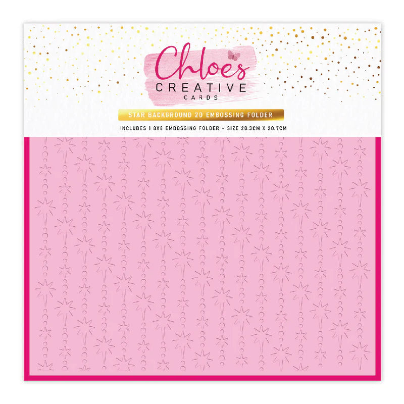 Chloe's Creative Cards Star Background 2D Embossing Folder c-8emb-star
