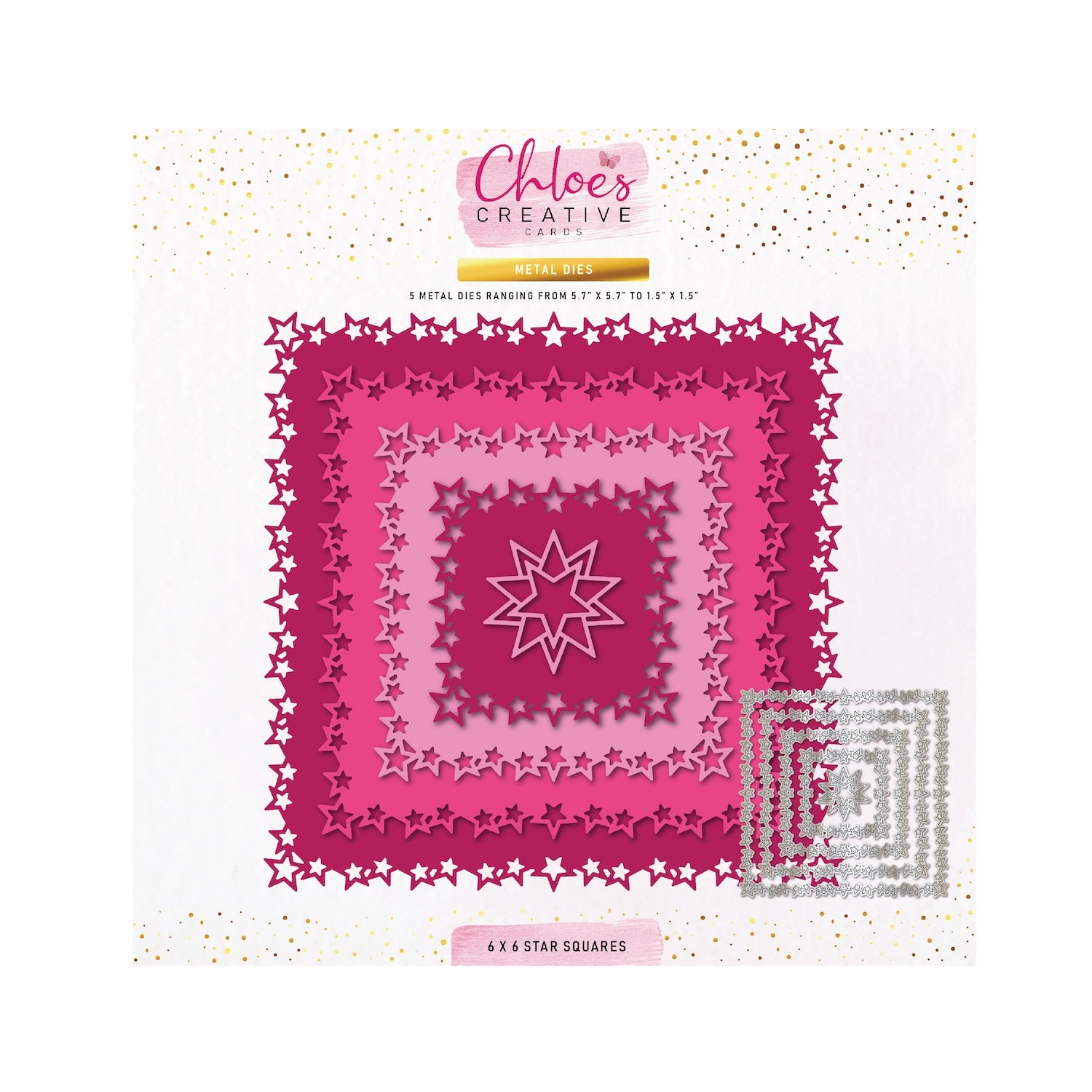 Chloe's Creative Cards Star Squares Dies c-mdie-stars