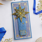 Chloe's Creative Cards Starlit Christmas 8x8 Designer Foiled Paper Pad c-fpad-navyc gold shooting star wish upon a star card