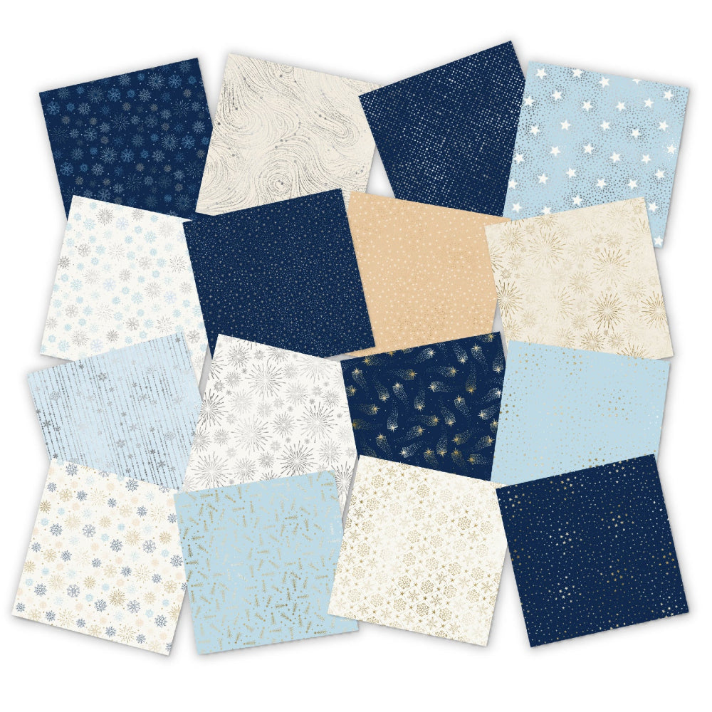 Chloe's Creative Cards Starlit Christmas 8x8 Designer Foiled Paper Pad c-fpad-navyc sheets