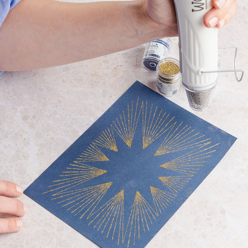 Chloe's Creative Cards Starlit Christmas WOW Embossing Glitter Trio wowkt100 gold star outline card