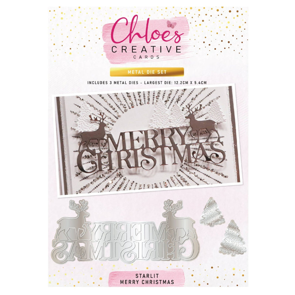 Chloe's Creative Cards Starlit Merry Christmas Dies c-mdie-merc