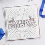 Chloe's Creative Cards Starlit Merry Christmas Dies c-mdie-merc silver trim white trees merry christmas card