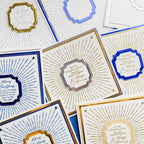 Chloe's Creative Cards Starlit Square Clear Stamp Set c-stam-starsq silver and blue trim christmas cards