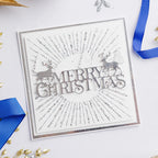 Chloe's Creative Cards Starlit Square Clear Stamp Set c-stam-starsq silver sparkle lines white trees merry christmas card