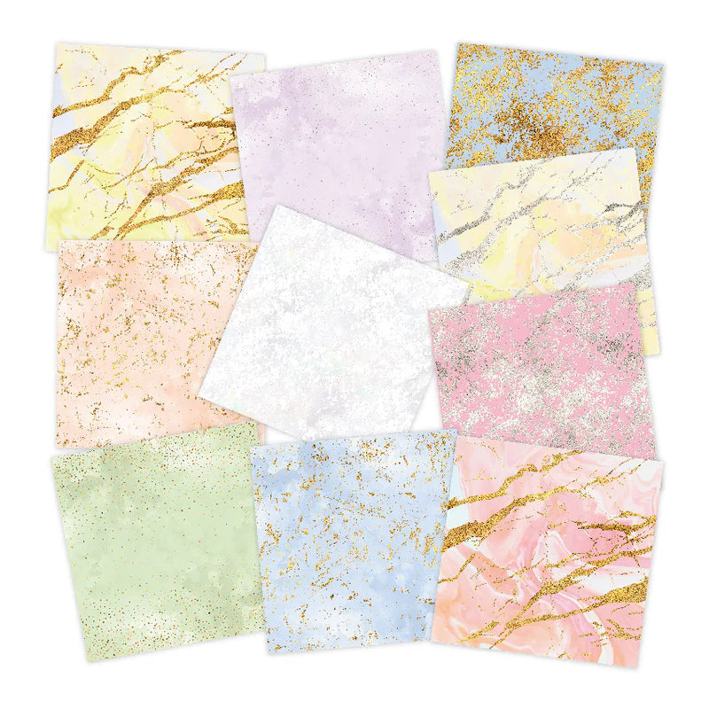 Chloe's Creative Cards Sugared Pastels 8x8 Foiled Paper Pad c-fpad-sug pages