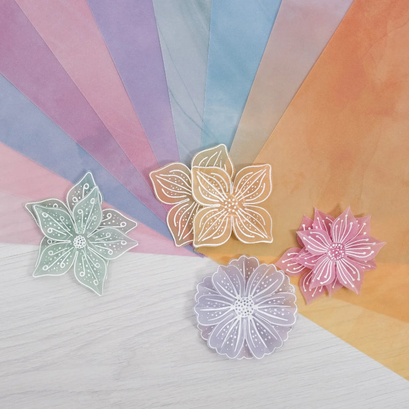Chloe's Creative Cards Summer Floral Washes Printed Vellum c-pvel-sumflowash vellum flower