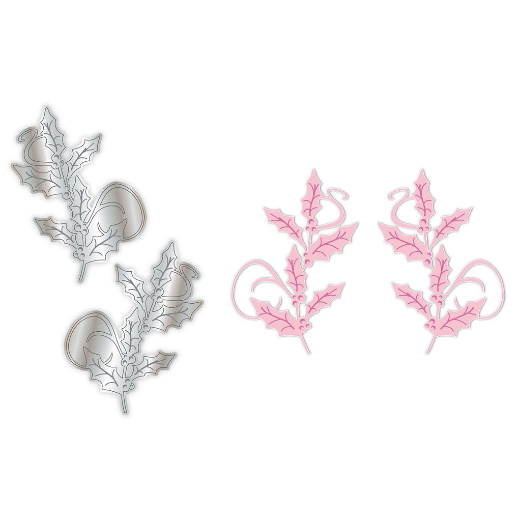 Chloe's Creative Cards Swirly Holly Dies c-mdie-swirhol pieces