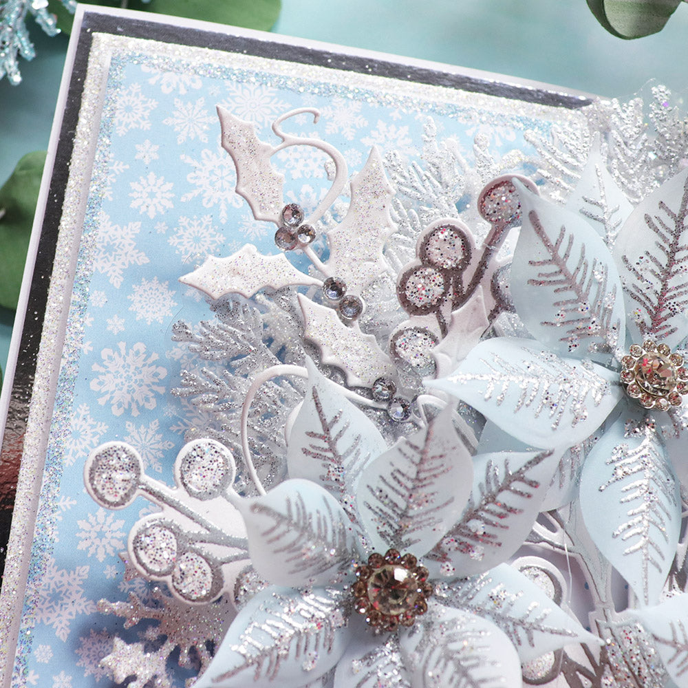 Chloe's Creative Cards Swirly Holly Dies c-mdie-swirhol white