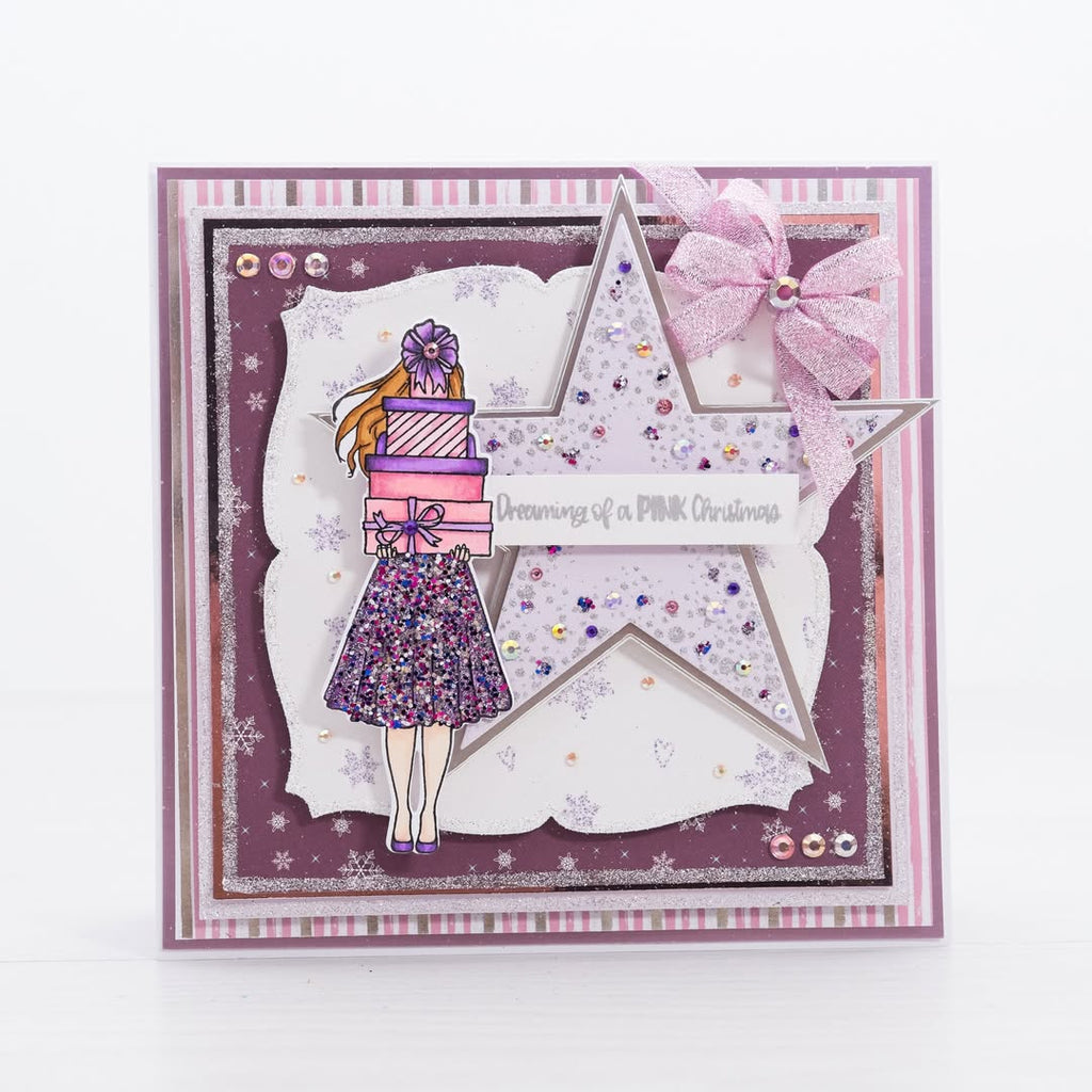 Chloe’s Creative Cards This Girl Loves Christmas Die and Stamp Set c-diest-thisgirl pink christmas