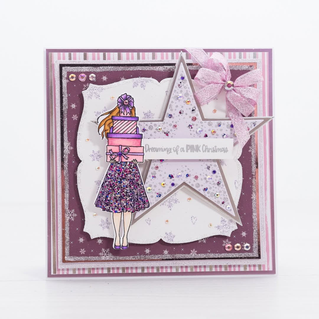 Chloe’s Creative Cards This Girl Loves Christmas Die and Stamp Set c-diest-thisgirl pink christmas