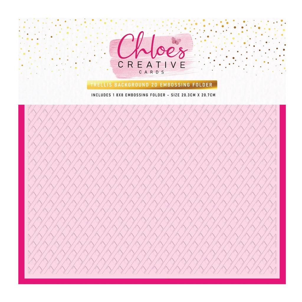 Chloe’s Creative Cards Trellis Background 2D Embossing Folder c-8emb-trell
