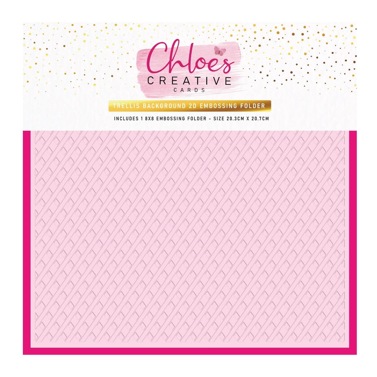 Chloe’s Creative Cards Trellis Background 2D Embossing Folder c-8emb-trell
