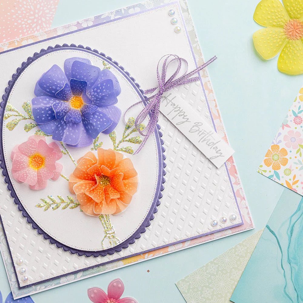 Chloe’s Creative Cards Trellis Background 2D Embossing Folder c-8emb-trell birthday