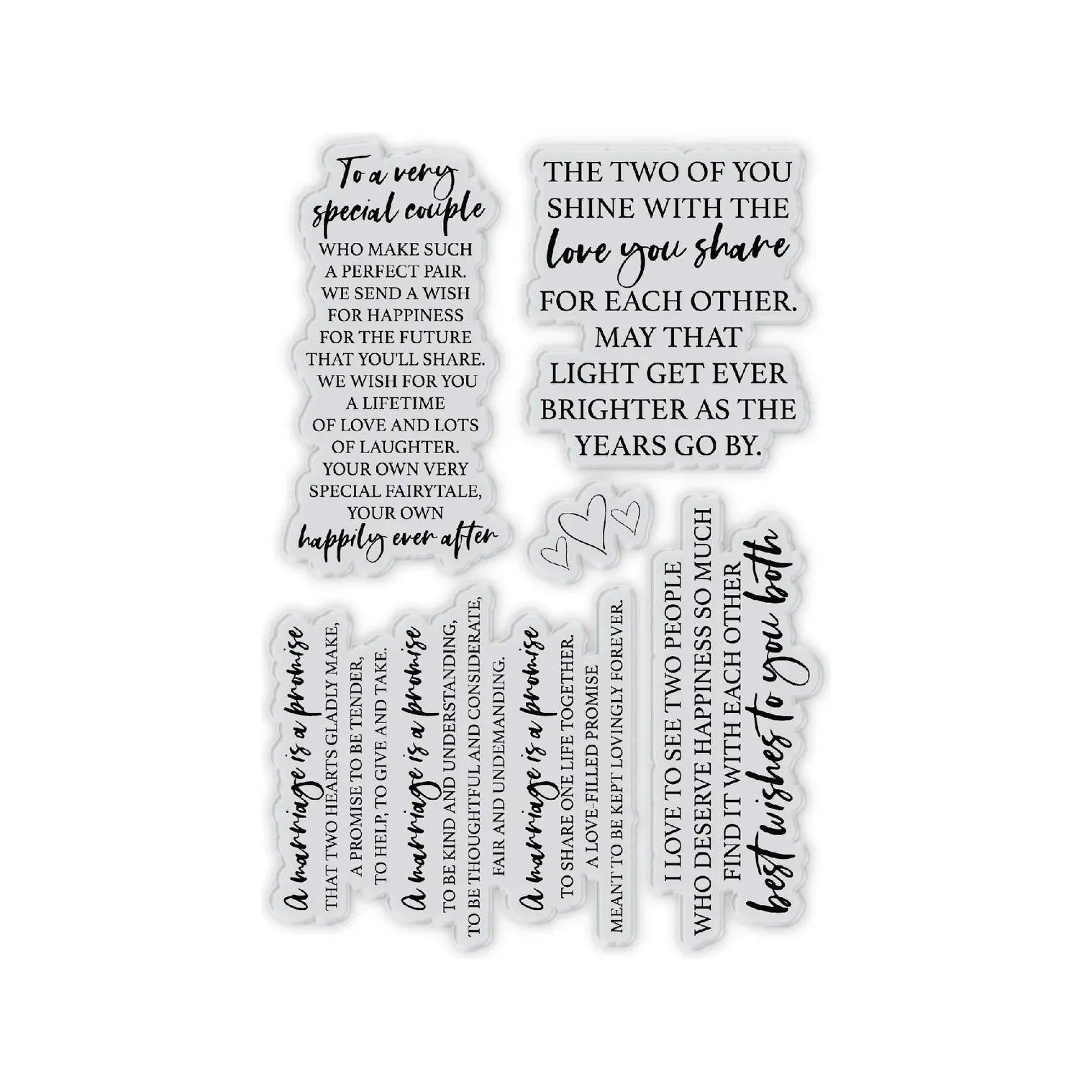 Chloe's Creative Cards Wedding Verse Clear Stamps c-stam-wedverse verses