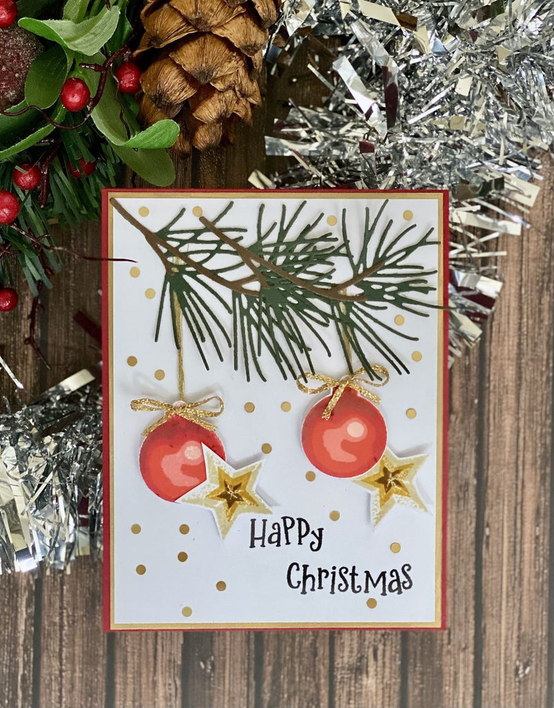 Kitchen Sink Stamps ORNAMENT AND STARS kss040 Happy Christmas Card | color-code:ALT06