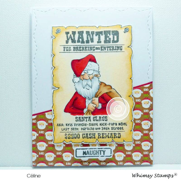 Whimsy Stamps CHRISTMAS CONVICTS Clear Stamps CWSD292 naughty