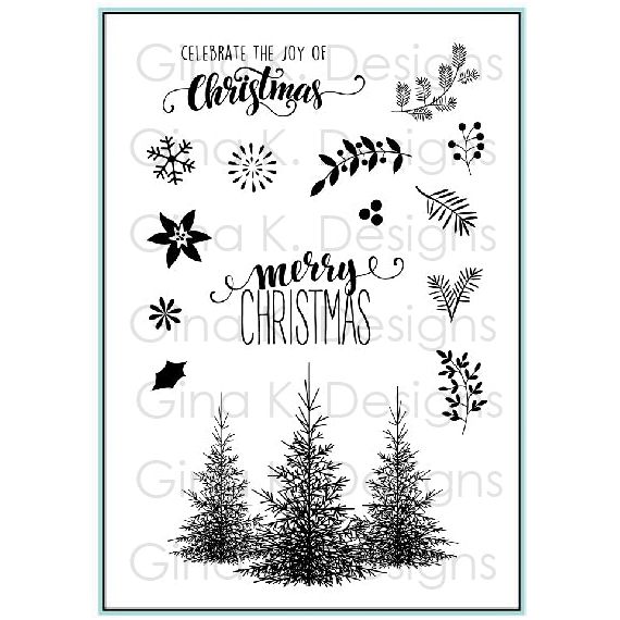 Gina K Designs CHRISTMAS GREENERY Clear Stamps 9513