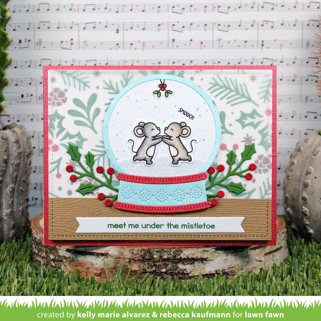 Lawn Fawn Set Christmas Before 'n Afters Clear Stamps and Dies mistletoe
