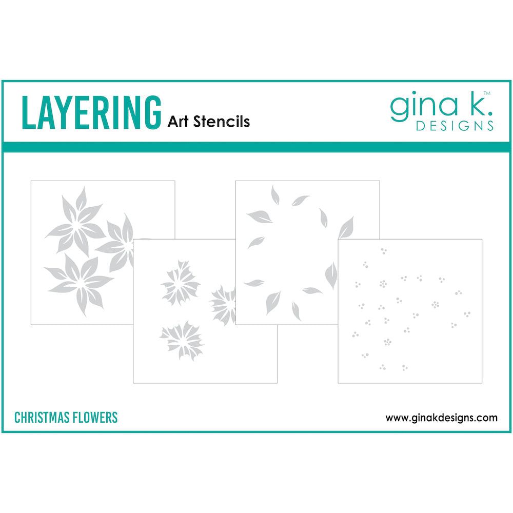 Gina K Designs Christmas Flower Layering Stencils gkdst58