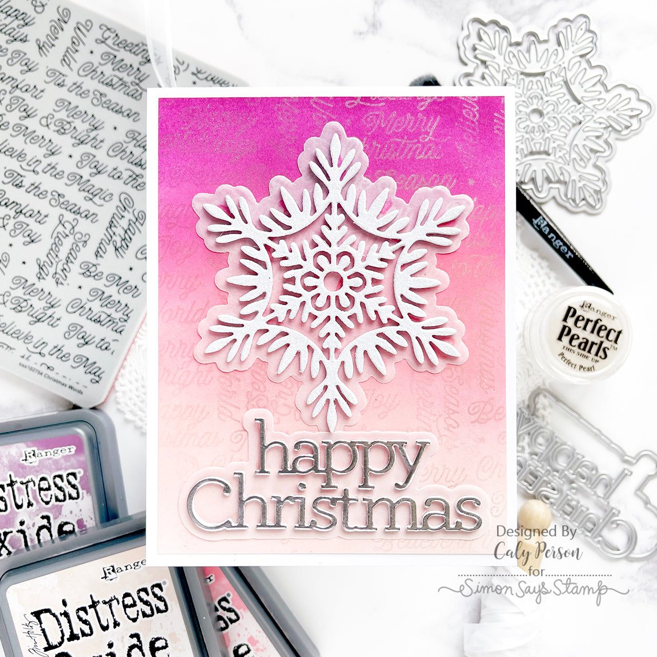 Simon Says Cling Stamp Christmas Words sss102754 Season Of Wonder Christmas Card | color-code:ALT01