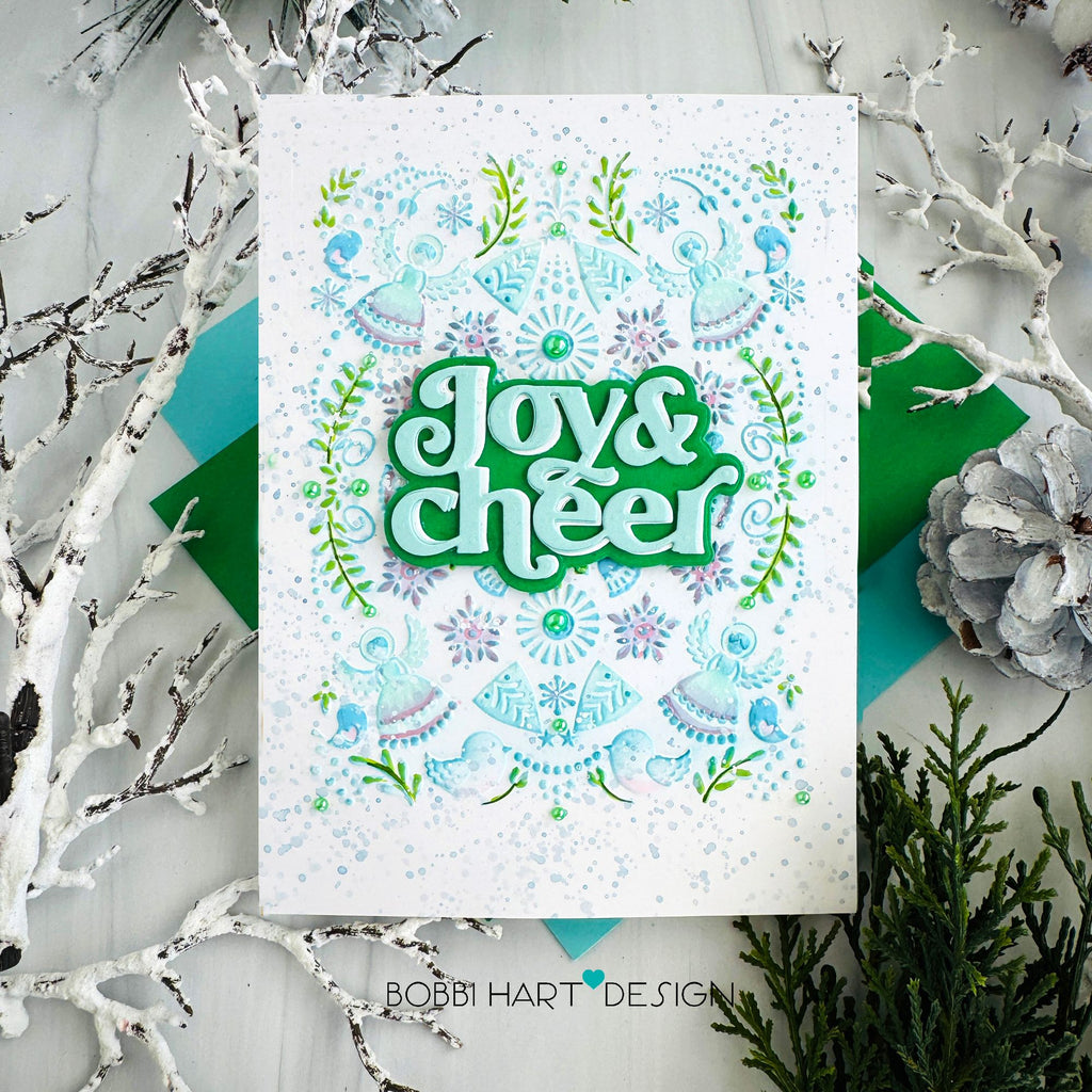 Simon Says Stamp Embossing Folder Christmas Angels sf567 And Everything Nice Christmas Card | color-code:ALT01