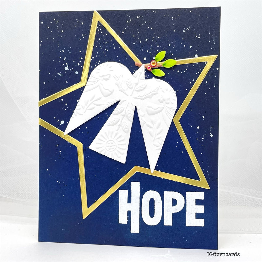 Simon Says Stamp Embossing Folder Christmas Angels sf567 And Everything Nice Christmas Card
