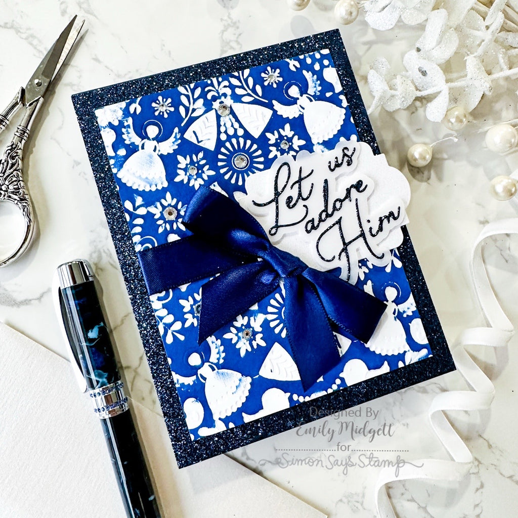 Simon Says Stamp Embossing Folder Christmas Angels sf567 And Everything Nice Christmas Card | color-code:ALT03