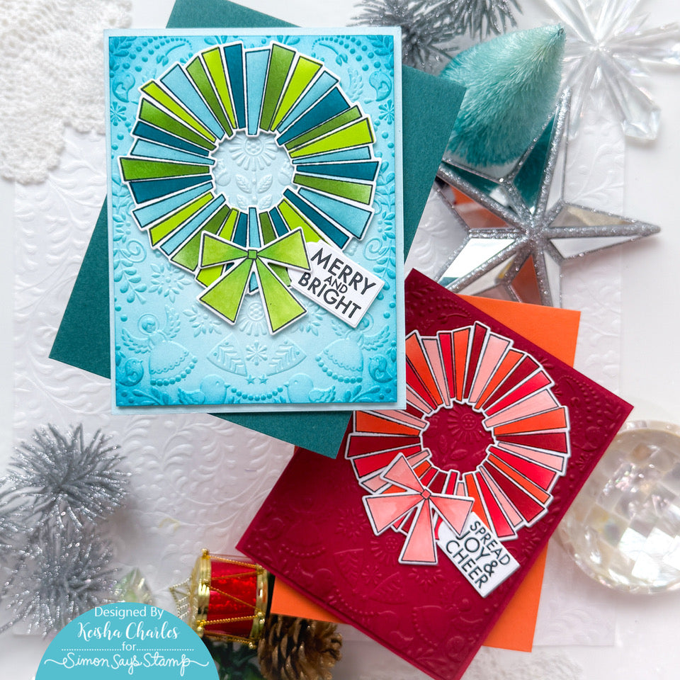 Simon Says Stamp Embossing Folder Christmas Angels sf567 And Everything Nice Christmas Cards | color-code:ALT05