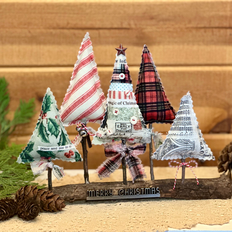 Tim Holtz Fabric By The Yard Christmas Collage pwth335 Eclectic Elements Palette | color-code:ALT01