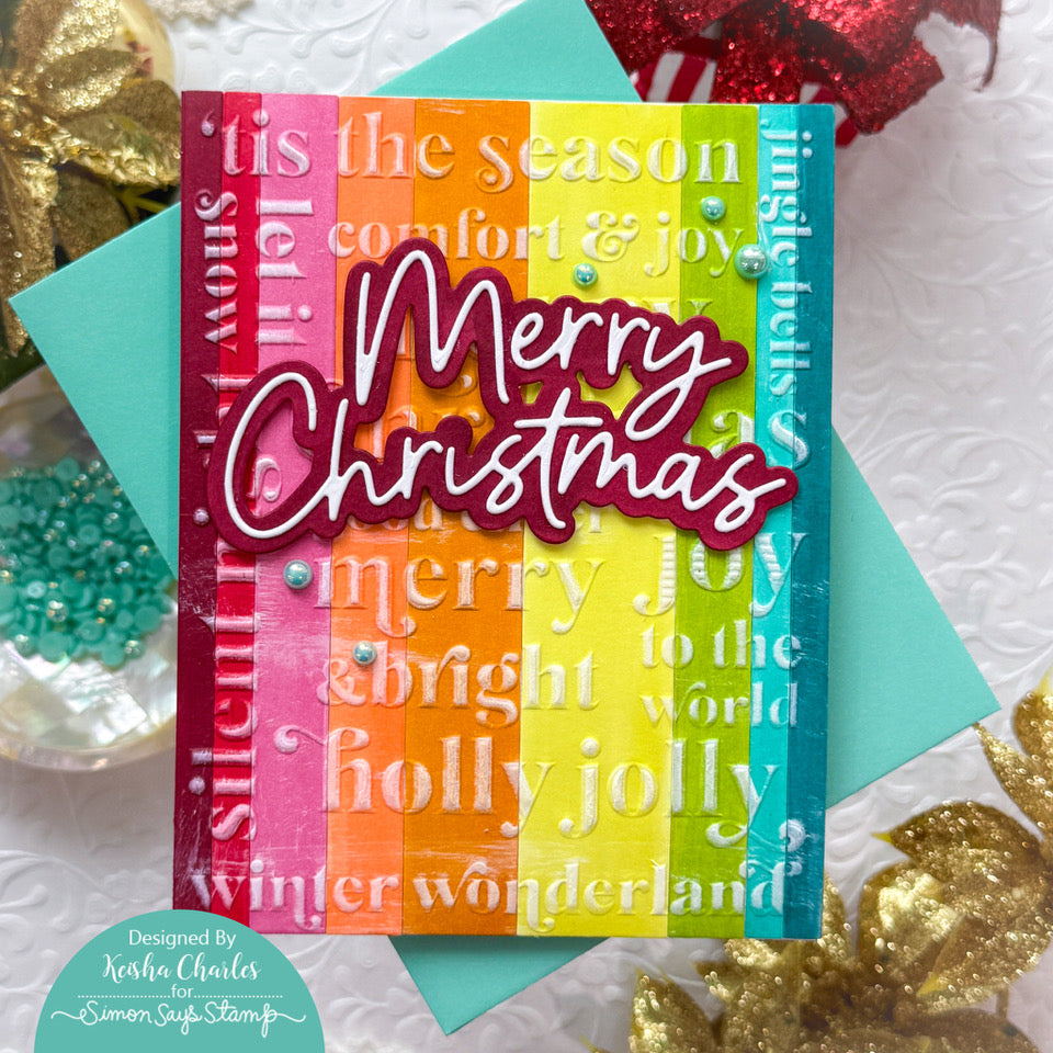 Simon Says Stamp Embossing Folder Christmas Sayings sf526 Christmas Card | color-code:ALT01
