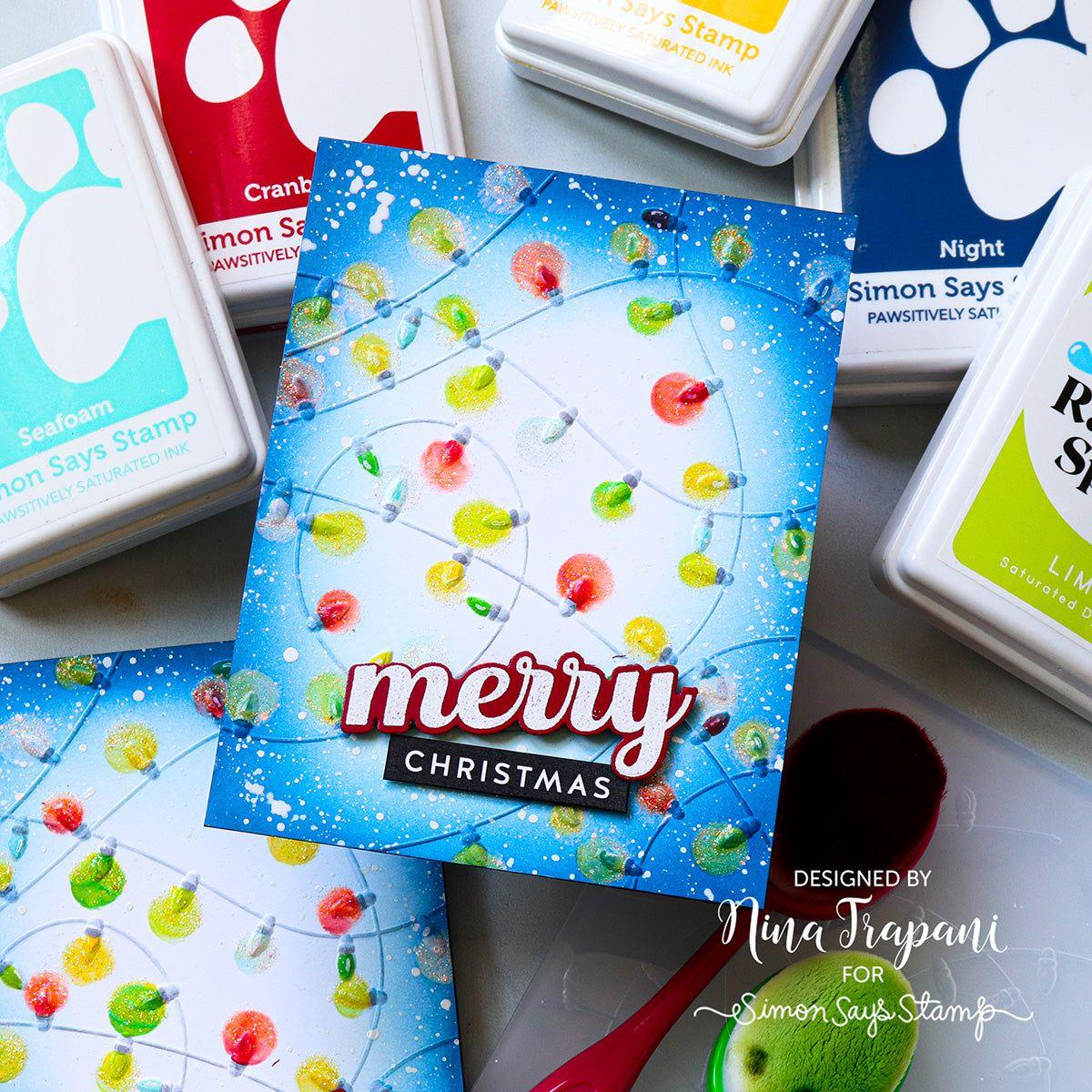 Simon Says Stamp Stencils Christmas Tangle 1067stc Sweet Wishes Christmas Card | color-code:ALT03