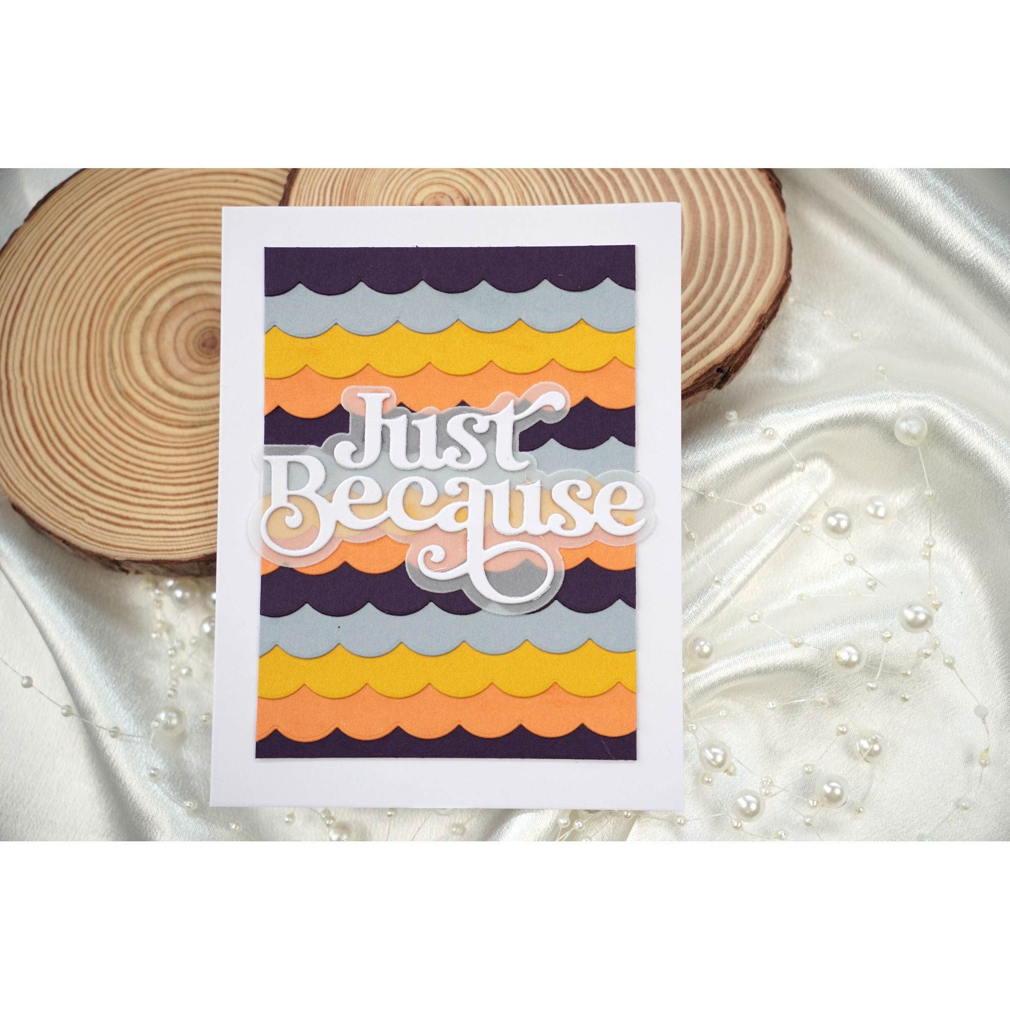 Simon Says Stamp Chunky A2 Scallop Rectangles Wafer Dies 1368sd DieCember Just Because Card