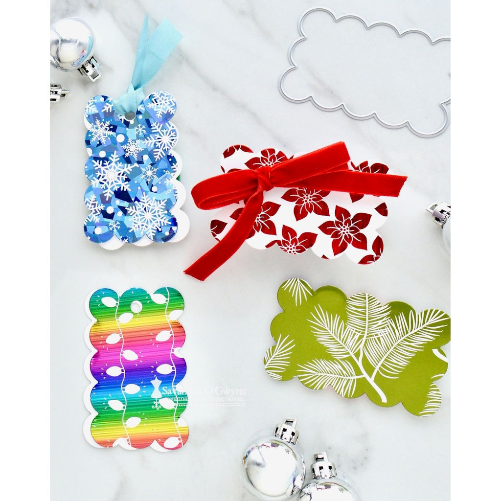 Simon Says Stamp Chunky A2 Scallop Rectangles Wafer Dies 1368sd DieCember Christmas Tags | color-code:ALT03